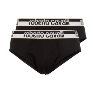 Roberto Cavalli Black Cotton Jersey Stretch Brief Slip-2-Pack-