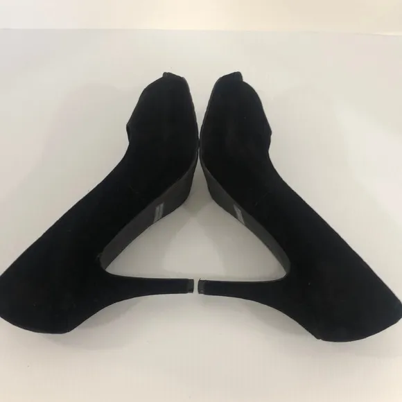 Rockport Black Suede Open Toe Heels Size 8.5