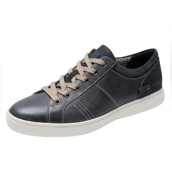 Rockport Men's Colle Tie Leather Cushion Sneaker Deep Gray 7.5 Wide NEW