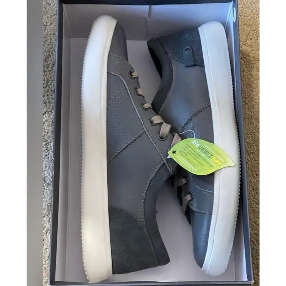 Rockport Men's Colle Tie Leather Cushion Sneaker Deep Gray 7.5 Wide NEW