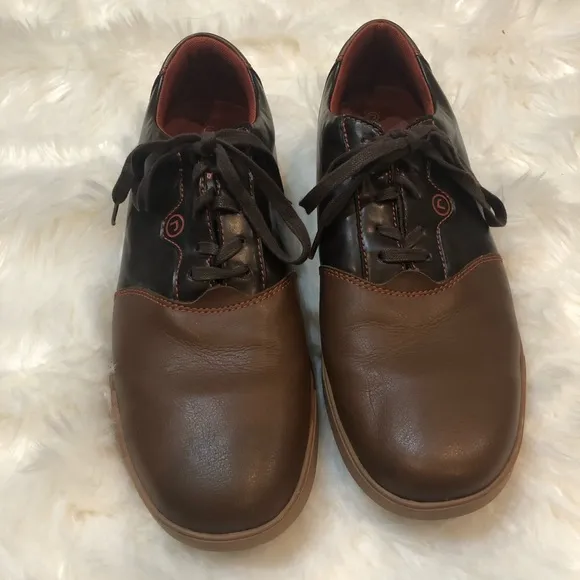 Rockport Multi Brown Low 6 Leather Lace-Up Oxfords