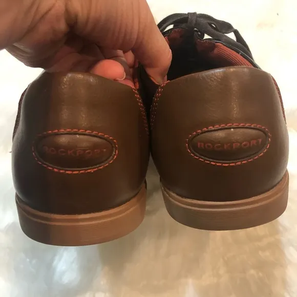 Rockport Multi Brown Low 6 Leather Lace-Up Oxfords