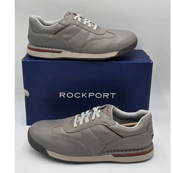 Rockport Prowalker 7200 Plus Sneakers Grey Premium Leather EVA Shoes Men's 10M