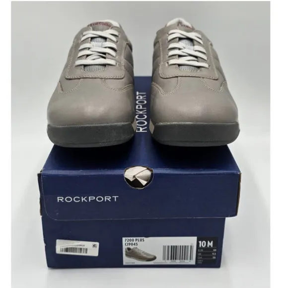 Rockport Prowalker 7200 Plus Sneakers Grey Premium Leather EVA Shoes Men's 10M