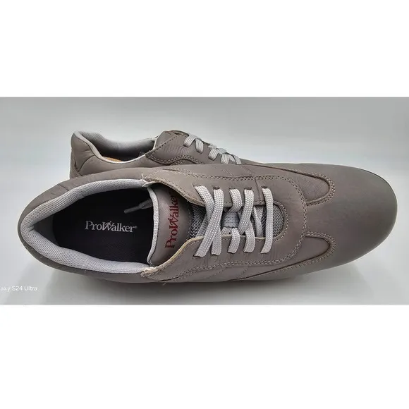 Rockport Prowalker 7200 Plus Sneakers Grey Premium Leather EVA Shoes Men's 10M