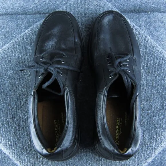 Rockport Signature Adiprene Men Derby Oxfords Shoes Size 10 Medium Black Leather