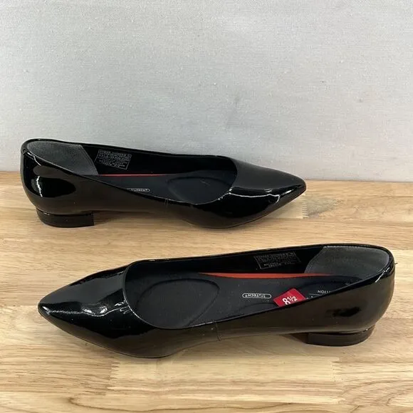 Rockport Total Motion Adelyn Ballet Flat- Black Patent- Size 8.5M- New