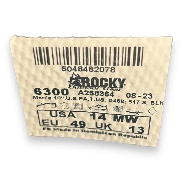 Rocky Men's 10 Inch Pull-On 6300 Work Boot Size 14 MW