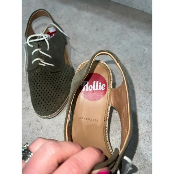 Rollie Slingback Punch Army Green Size 38 - 7.5