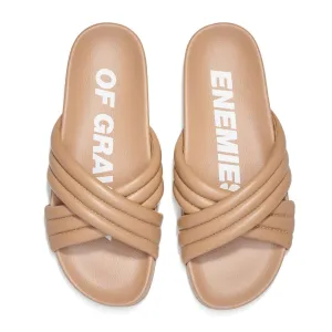 ROLLIE Tide Cross Padded Slides - Latte