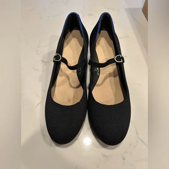 Rothy's Black Heels Classic Mary Jane Style