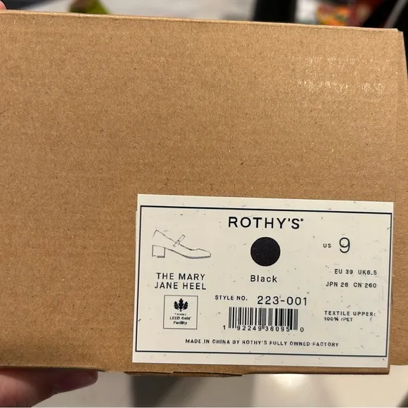 Rothy's Black Heels Classic Mary Jane Style