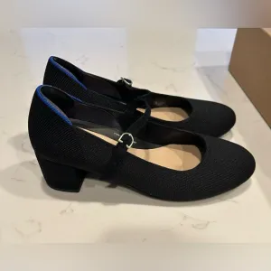 Rothy's Black Heels Classic Mary Jane Style