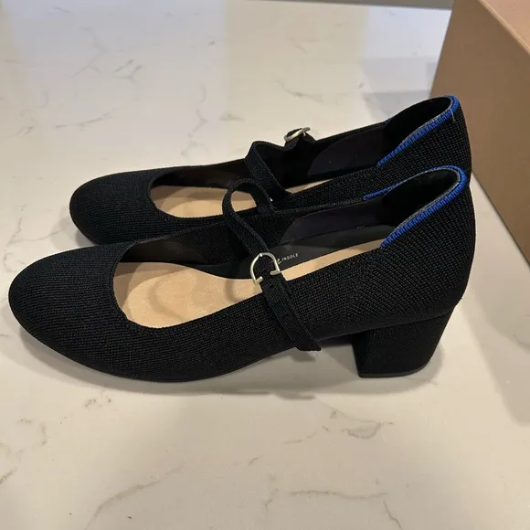 Rothy's Black Heels Classic Mary Jane Style