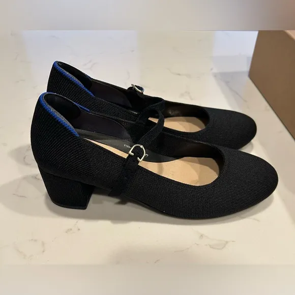 Rothy's Black Heels Classic Mary Jane Style