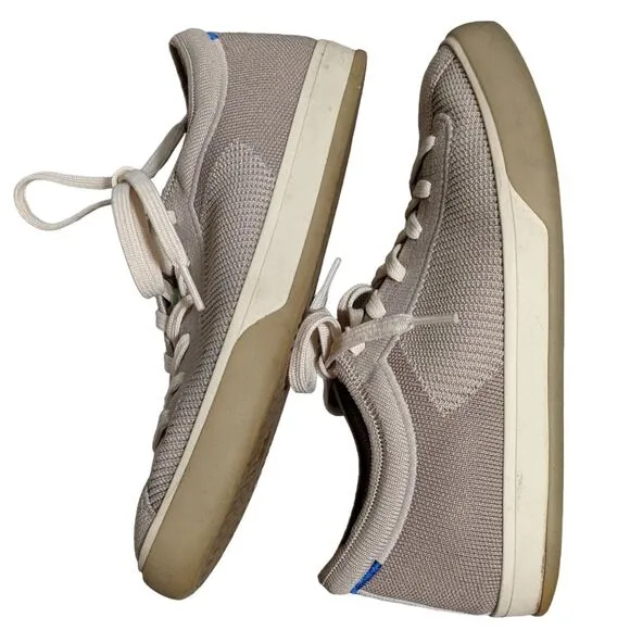 Rothy's Grid gray lace up sneaker padded ankle sporty comfort washable textile 9