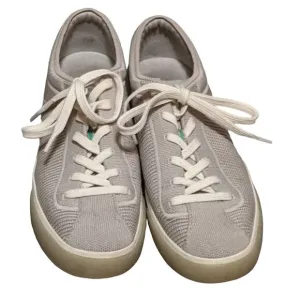 Rothy's Grid gray lace up sneaker padded ankle sporty comfort washable textile 9