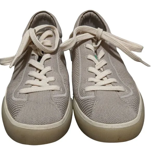 Rothy's Grid gray lace up sneaker padded ankle sporty comfort washable textile 9