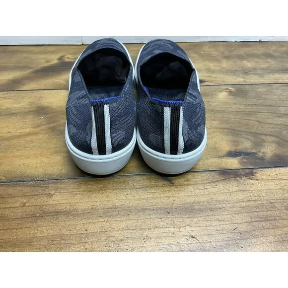 Rothy’s Original Slip On Sneakers Shoes Black Camouflage Women's Size 9.5