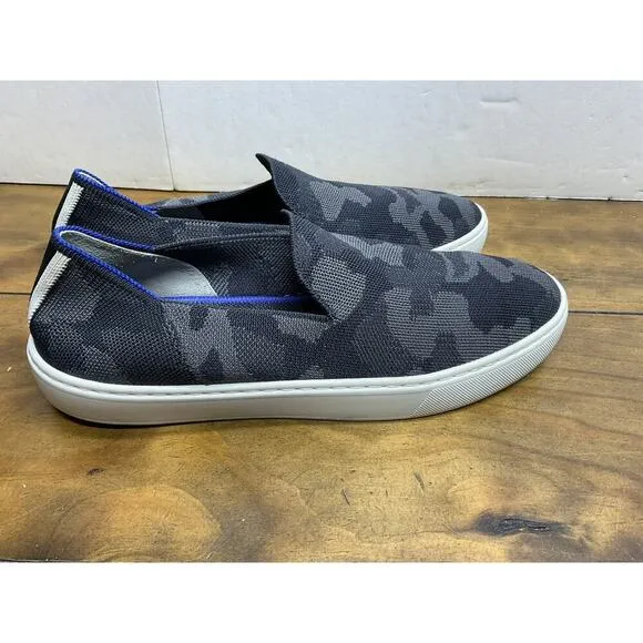 Rothy’s Original Slip On Sneakers Shoes Black Camouflage Women's Size 9.5