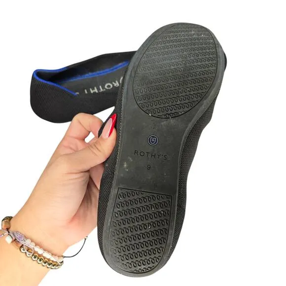 Rothy's Round Toe Black Knit Shoes Size: 9