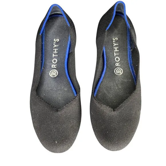 Rothy's Round Toe Black Knit Shoes Size: 9