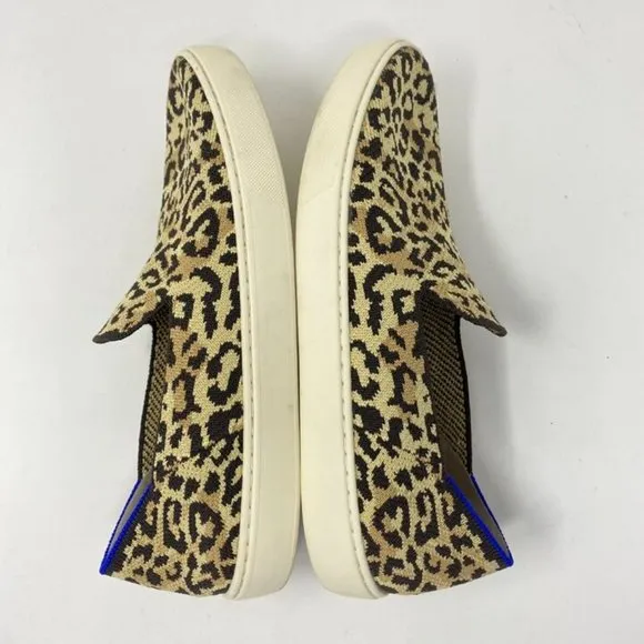 Rothy’s Slip On Knit Camo Cat Animal Print Sneakers W10.5