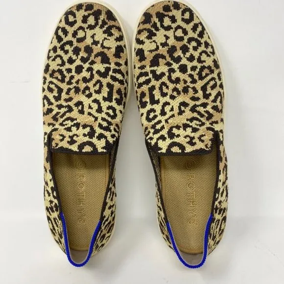 Rothy’s Slip On Knit Camo Cat Animal Print Sneakers W10.5