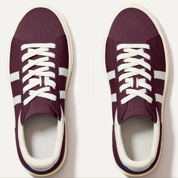 Rothy's The RS02 Lace Up Sneakers Burgundy Blitz Men's 6.5 Women's 8 MSRP $149