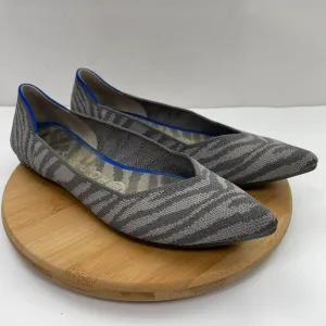 Rothy’s Womens Retired Gray Zebra Pointed Toe Slip On Knitted Ballet Flat 7