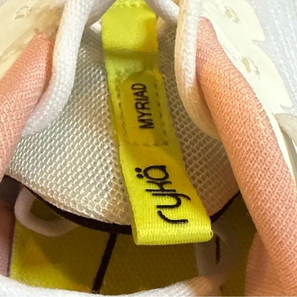Ryka Myriad Women 11 Pink White Shoes Sneakers Arch Support‎ Orthopedic