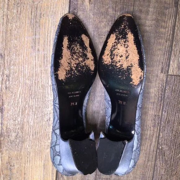 *Sale* Vintage Yves Saint Laurent Blue Lace Heels Size 7.5
