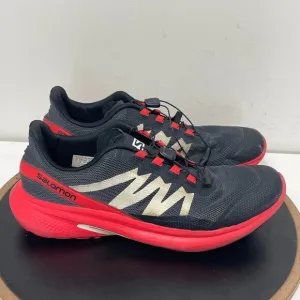 Salomon Running Shoes Men Size 11.5 Black Red Quicklace Lightweight 411052