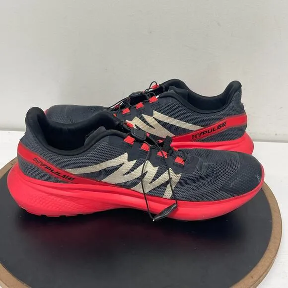 Salomon Running Shoes Men Size 11.5 Black Red Quicklace Lightweight 411052