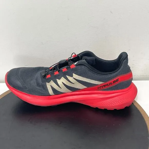 Salomon Running Shoes Men Size 11.5 Black Red Quicklace Lightweight 411052