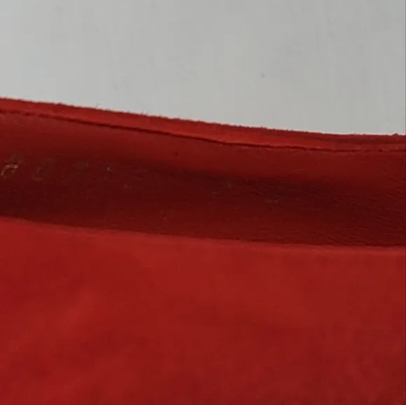 Salvatore Ferragamo Arrezo Red Suede Block Heels Pumps 7 B