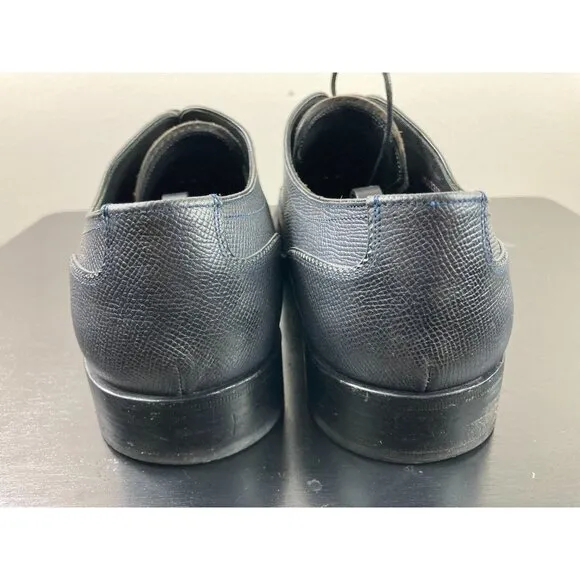 Salvatore Ferragamo Dark Gray &amp; Brown Leather Wing Tip Oxfords 9 1/2 EE