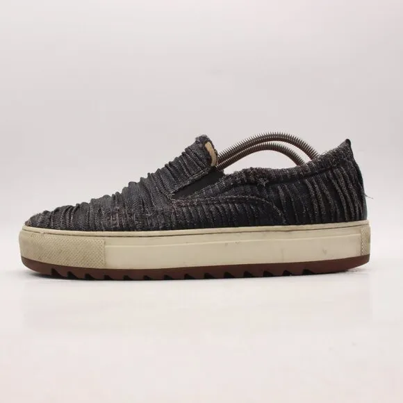 SALVATORE FERRAGAMO Loafer Sneaker Men's Size 10.5 D Black Canvas Slip on
