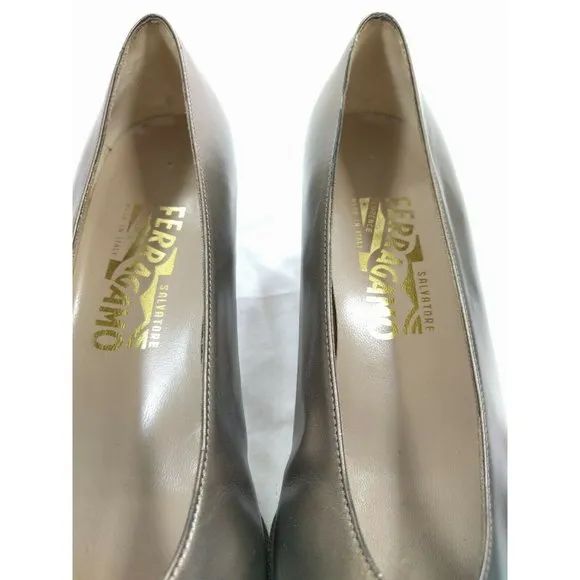 Salvatore Ferragamo Low Block Heels Pumps Size 6.5