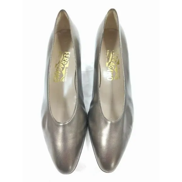 Salvatore Ferragamo Low Block Heels Pumps Size 6.5