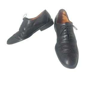 Salvatore Ferragamo Made in Italy Black Calfskin Leather Wingtips Oxfords 11D