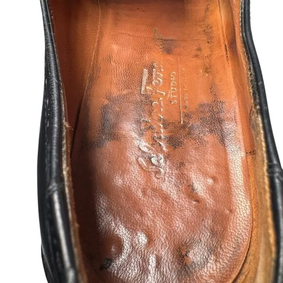 Salvatore Ferragamo Made in Italy Black Calfskin Leather Wingtips Oxfords 11D