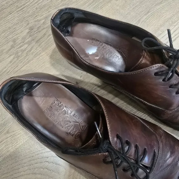 Salvatore Ferragamo Men's Leather Dress Shoes Oxfords Size 8
