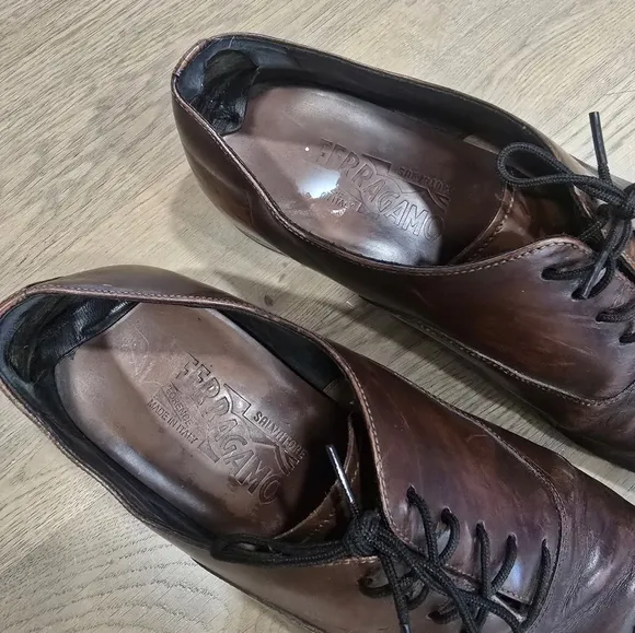 Salvatore Ferragamo Men's Leather Dress Shoes Oxfords Size 8