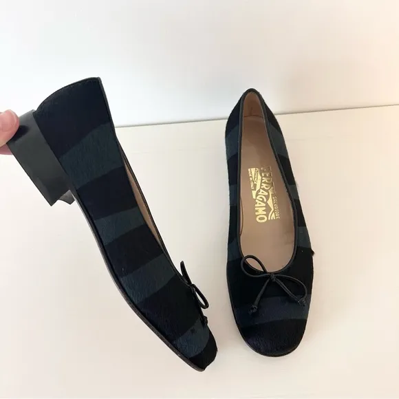 Salvatore Ferragamo Ponyhair Ballet Flats Kitten Heel