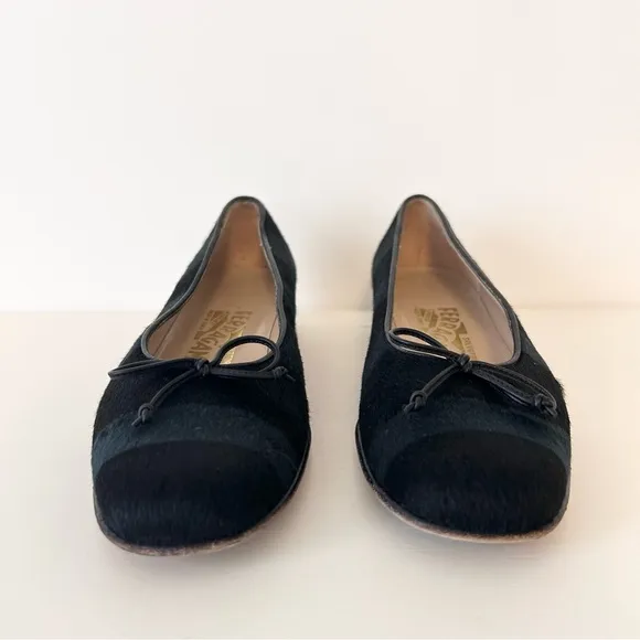 Salvatore Ferragamo Ponyhair Ballet Flats Kitten Heel