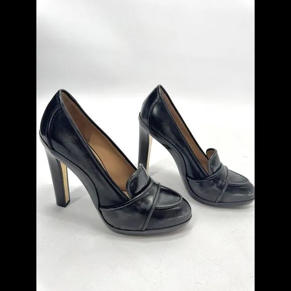 SALVATORE FERRAGAMO pumps oxfords heels gray black sz 9 fits 8.5 Vintage Retro