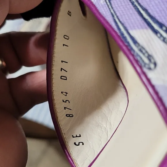 Salvatore Ferragamo Purple Butterfly Print Slide Heels Size 10 B