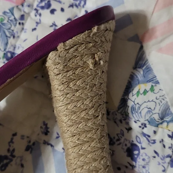 Salvatore Ferragamo Purple Butterfly Print Slide Heels Size 10 B