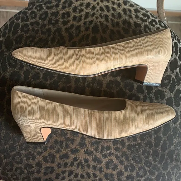 Salvatore Ferragamo Square Toe Stacked Block Heel Pumps